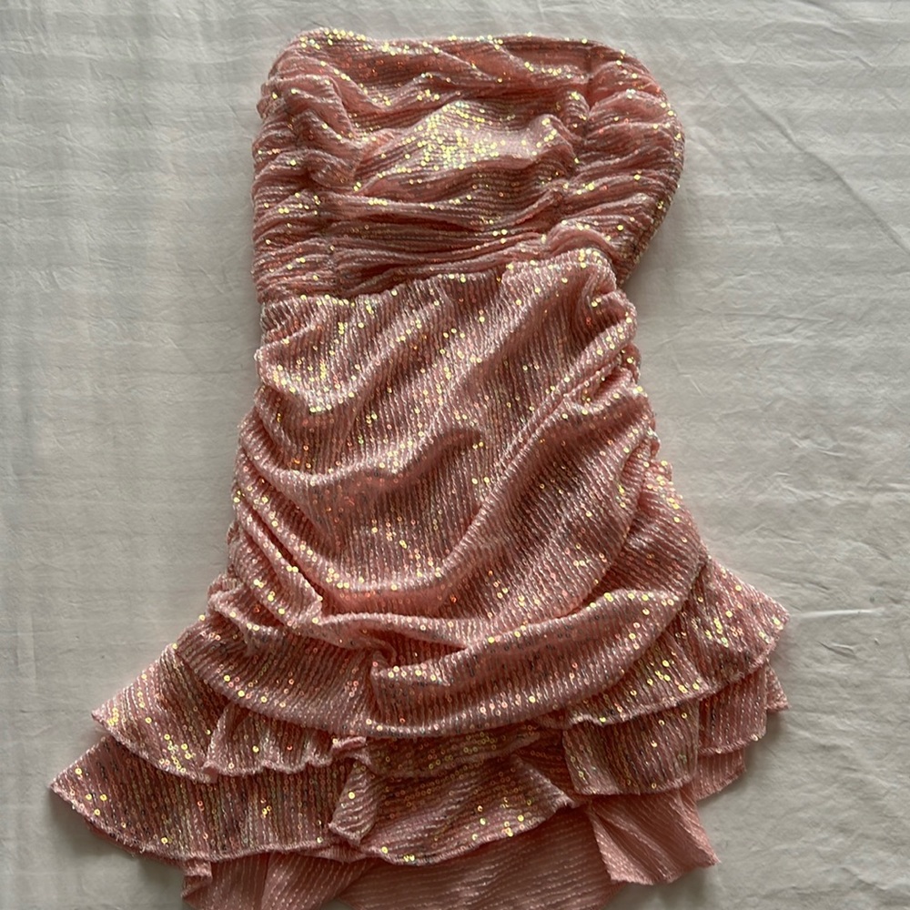 Lucy In Sky strapless sequin mini dress